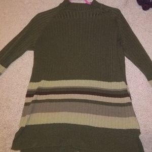 Ribbed Olive highneck